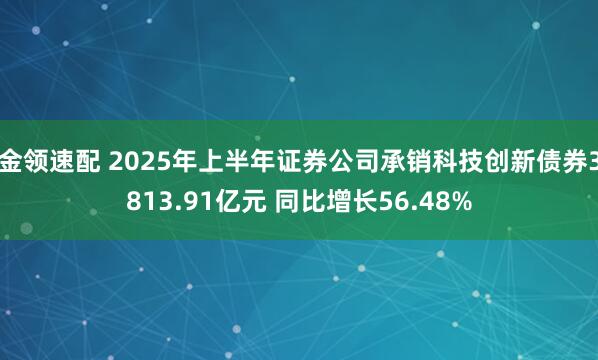 金领速配 2025年上半年证券公司承销科技创新债券3813.91亿元 同比增长56.48%